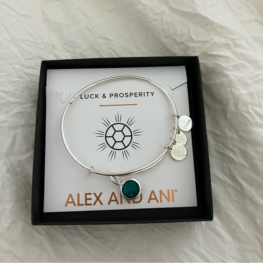 NWOT Alex and Ani Luck and Prosperity Silver Bracelet